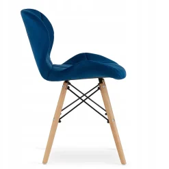 Ensemble table ronde blanche VALORA KOVA avec 4 chaises WAKO bleu marine