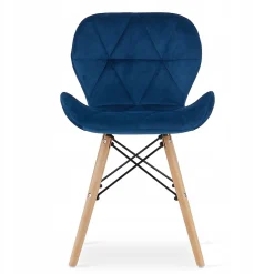 Ensemble table ronde blanche VALORA KOVA avec 4 chaises WAKO bleu marine