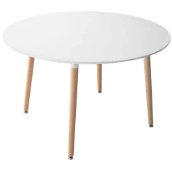 Ensemble table ronde 120cm MARTHA et 4 chaises NORA blanc - HAPPY GARDEN