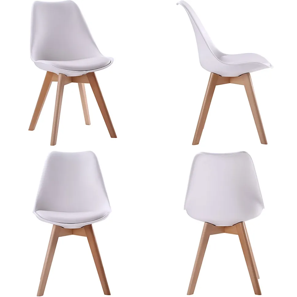 Ensemble table ronde 120cm MARTHA et 4 chaises NORA blanc - HAPPY GARDEN