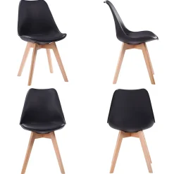 Ensemble table ronde 120cm MARTHA et 4 chaises NORA noir - HAPPY GARDEN