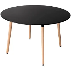 Ensemble table ronde 120cm MARTHA et 4 chaises NORA noir - HAPPY GARDEN