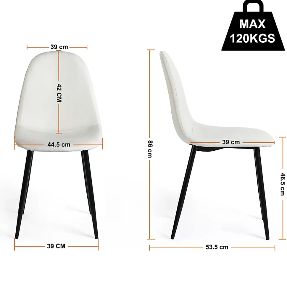 Ensemble table ronde marbre blanc doré avec 4 chaises tissu beige