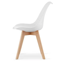 Ensemble table ronde VALORA KAMI et 4 chaises RIXK - Blanc