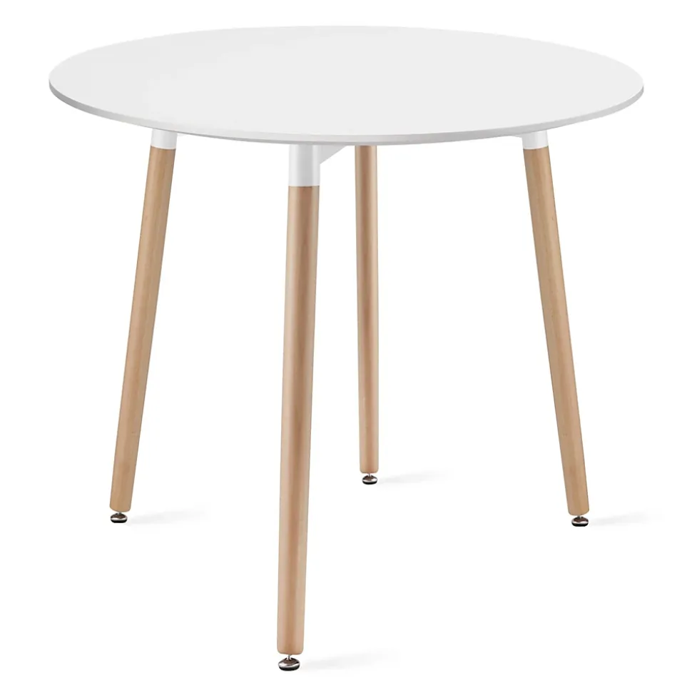 Ensemble table ronde VALORA KAMI et 4 chaises RIXK - Blanc