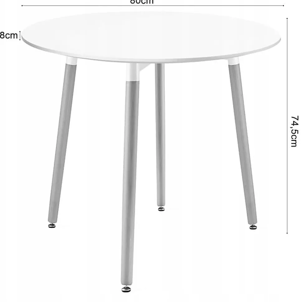 Ensemble table ronde VALORA KAMI et 4 chaises RIXK - Blanc