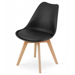 Ensemble table ronde VALORA KOVA 80 cm noir avec 4 chaises RIXK noires