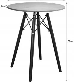 Ensemble table ronde VALORA KOVA 60 en frêne avec 2 chaises WAKO grises