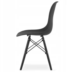 Ensemble table ronde Valora KOVA 80, chaises frêne et noires pour salle à manger (x4)