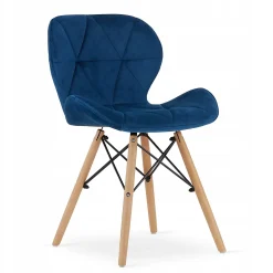 Ensemble table ronde VALORA KOVA avec 2 chaises WAKO bleu marine 60 cm