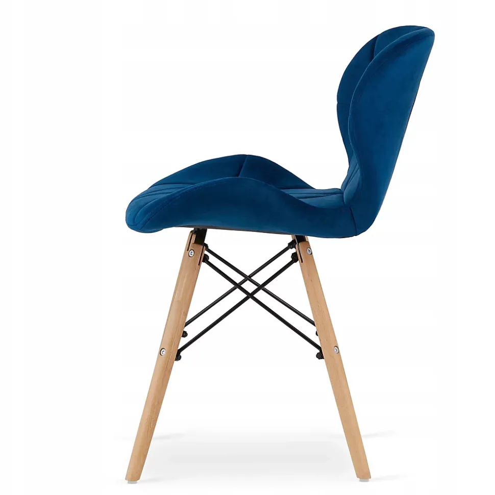 Ensemble table ronde VALORA KOVA avec 2 chaises WAKO bleu marine 60 cm