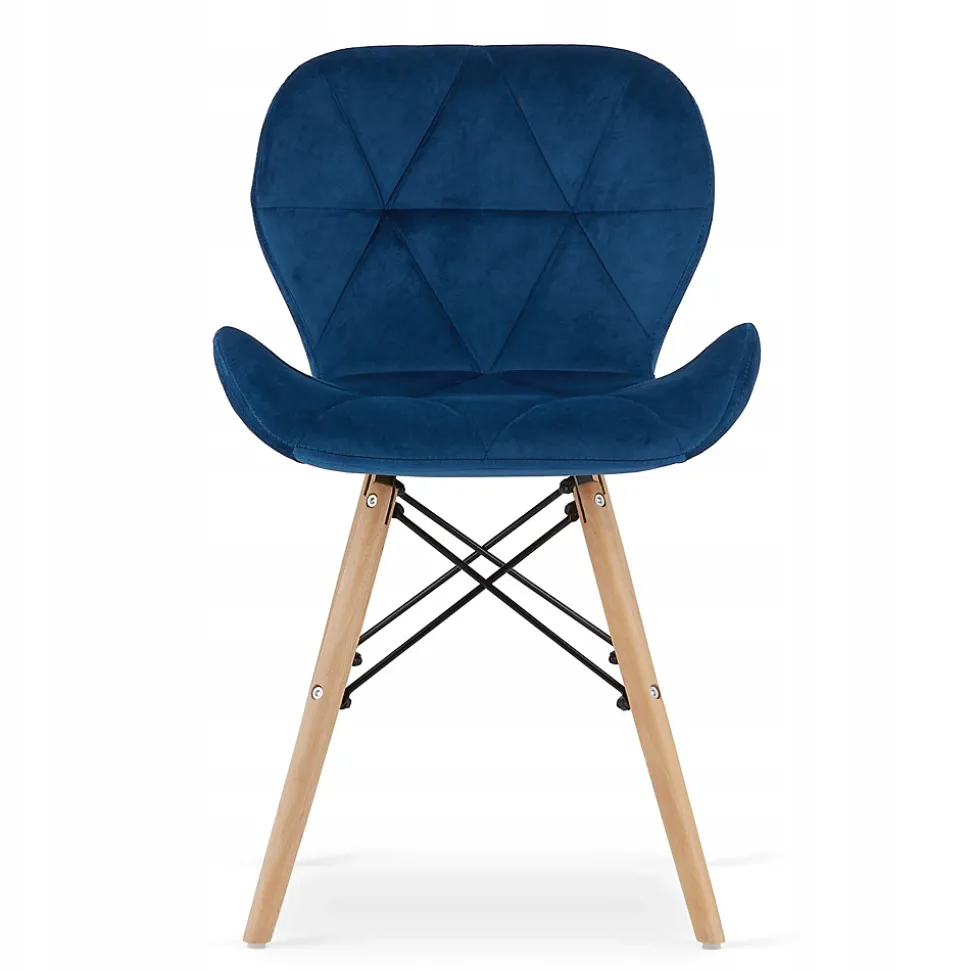 Ensemble table ronde VALORA KOVA avec 2 chaises WAKO bleu marine 60 cm