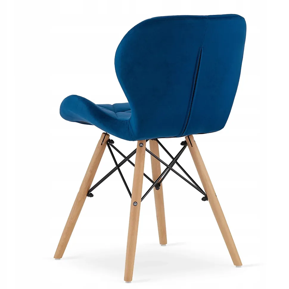 Ensemble table ronde VALORA KOVA avec 2 chaises WAKO bleu marine 60 cm