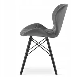 Ensemble table ronde VALORA KOVA 80 en frêne avec 3 chaises WAKO grises