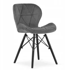 Ensemble table ronde VALORA KOVA 80 en frêne avec 3 chaises WAKO grises