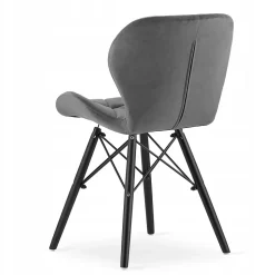 Ensemble table ronde VALORA KOVA 80 en frêne avec 3 chaises WAKO grises