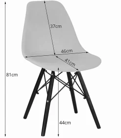 Ensemble table ronde Valora KOVA 80, chaises frêne et noires x3