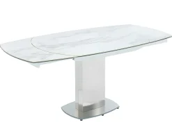 Ensemble table TALICIA + 4 Chaises PEGA - Blanc et bleu