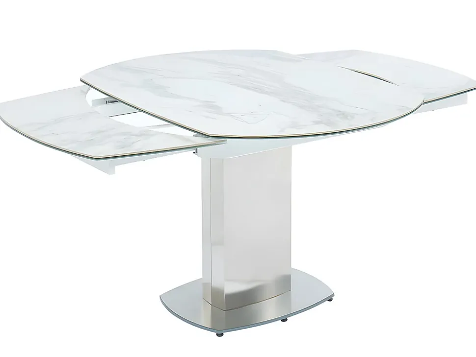 Ensemble table TALICIA + 4 Chaises PEGA - Blanc et bleu