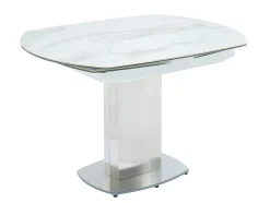 Ensemble table TALICIA + 4 Chaises PEGA - Blanc et bleu