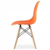 Ensemble table Valora KOVA 80 : table ronde blanche moderne + 4 chaises orange