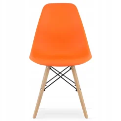 Ensemble table Valora KOVA 80 : table ronde blanche moderne + 4 chaises orange