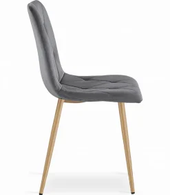 Ensemble table VALORA NP avec 4 chaises TYRA grises - Chêne Sonoma 120x80