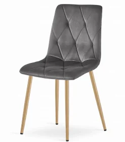 Ensemble table VALORA NP avec 4 chaises TYRA grises - Chêne Sonoma 120x80