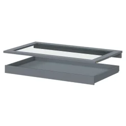 Ensemble tablette en verre et plateau coulissant GoodHome Atomia L. 100 x P. 58 cm