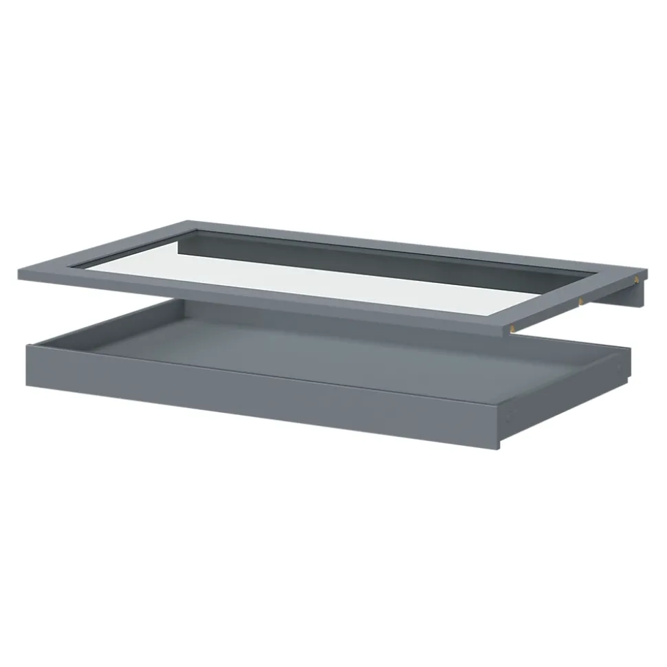 Ensemble tablette en verre et plateau coulissant GoodHome Atomia L. 100 x P. 58 cm