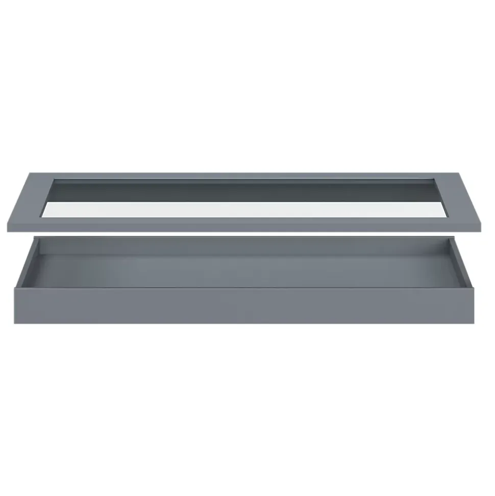 Ensemble tablette en verre et plateau coulissant GoodHome Atomia L. 100 x P. 58 cm