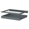 Ensemble tablette en verre et plateau coulissant GoodHome Atomia L. 75 x P. 58 cm