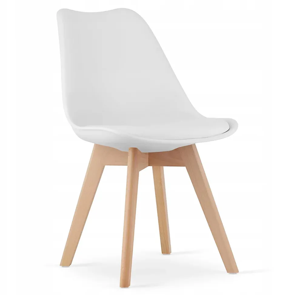 Ensemble Valora : table carrée 80 x 80 cm, chêne Sonoma + 4 chaises RIKX blanches (x4)