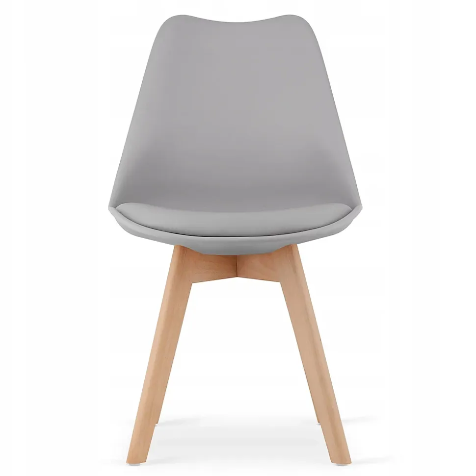 Ensemble Valora : table carrée 80x80 cm, chêne Sonoma + 4 chaises RIKX grises