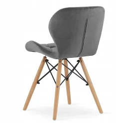 Ensemble Valora : table ronde KOVA 60 noire + 2 chaises WAKO grises (x2)