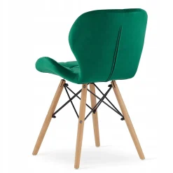Ensemble Valora : table ronde KOVA 60 noire + 2 chaises WAKO vertes (x2)