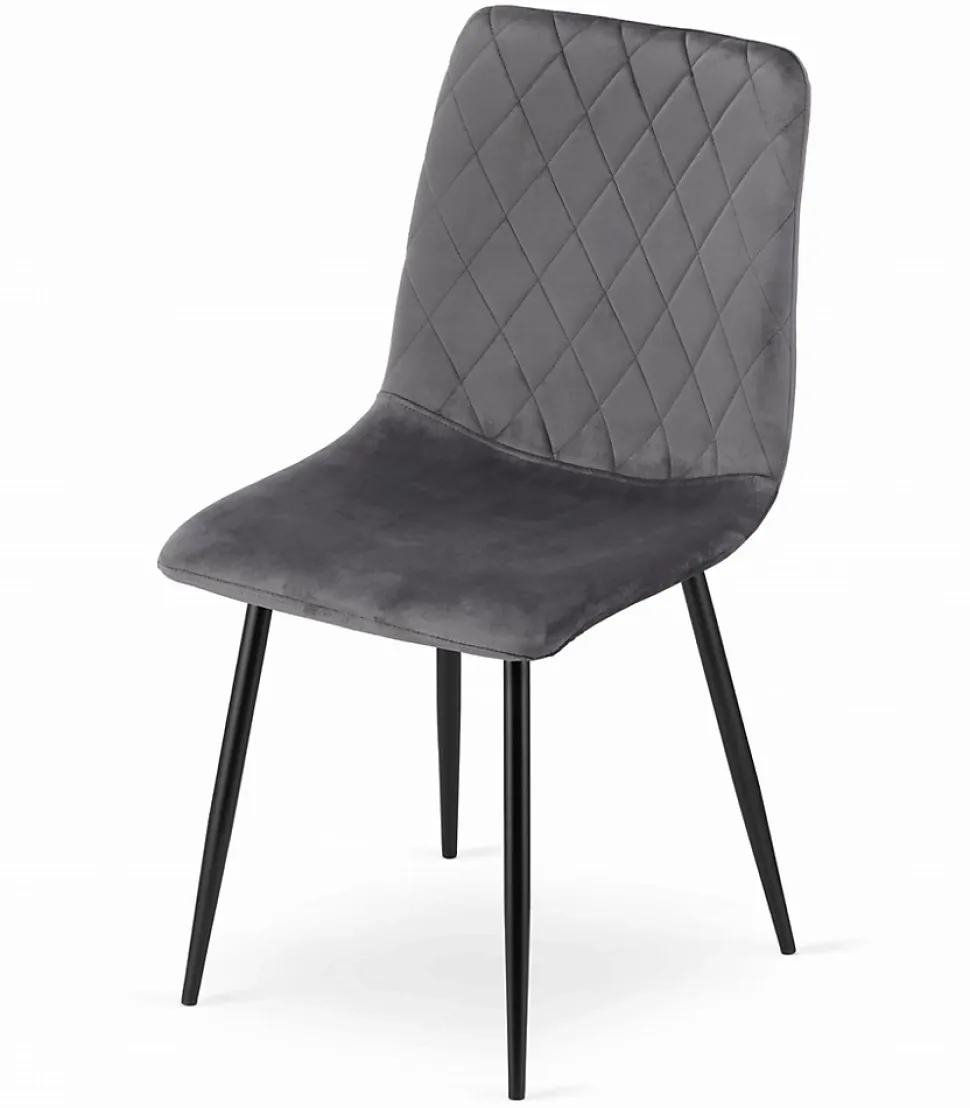Ensemble Valora KOVA 80 Noir + 4 Chaises Turin Gris Foncé