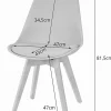 Ensemble Valora : table rectangulaire Yuro 120x80 blanche + 4 chaises grises
