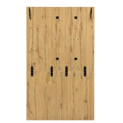 ensemble Vestiaire D'entrée - Vestiaire avec Miroir, Banc et Meuble À Chaussures, MDF, 110x37x185,5 cm - Bois et Noir