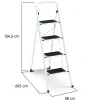 Escabeau marchepied pliable 4 marches antidérapantes avec garde corps