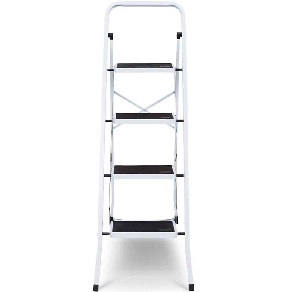 Escabeau marchepied pliable 4 marches antidérapantes avec garde corps