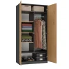 ESME - Armoire double style scandinave chambre à coucher - 90x50x180 - 2 portes - Dressing