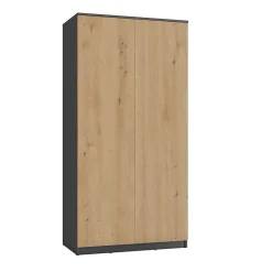 ESME - Armoire double style scandinave chambre à coucher - 90x50x180 - 2 portes - Dressing