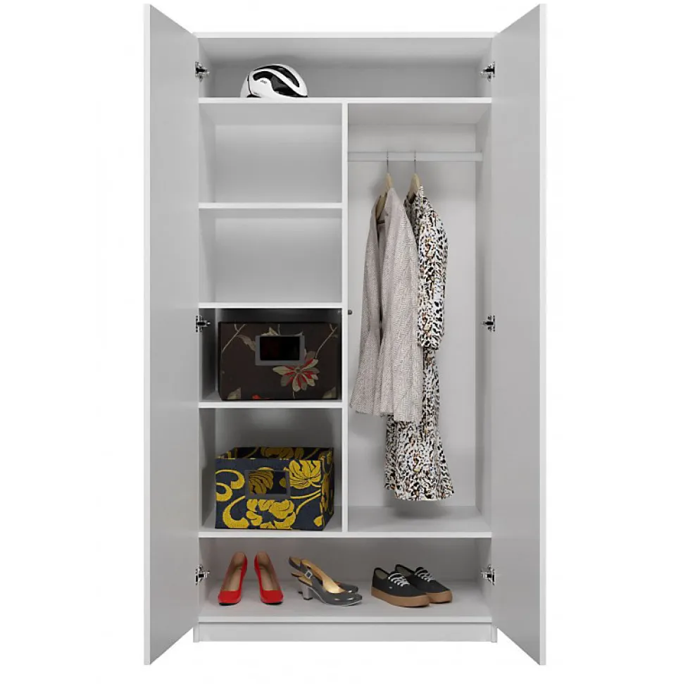 ESME - Armoire double style scandinave chambre à coucher - 90x50x180 - 2 portes - Dressing