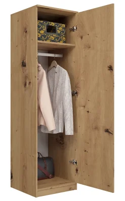 ESME - Armoire simple style scandinave chambre à coucher - 50x50x180 - 1 porte - Dressing