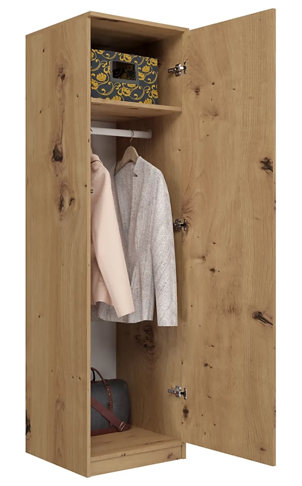 ESME - Armoire simple style scandinave chambre à coucher - 50x50x180 - 1 porte - Dressing