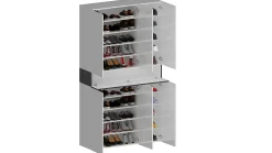 Etagere à chaussures Marzio, Etagere à chaussures peu encombrante à 7 portes, 114x38h200 cm, Blanc et Ardoise