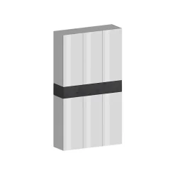 Etagere à chaussures Marzio, Etagere à chaussures peu encombrante à 7 portes, 114x38h200 cm, Blanc et Ardoise