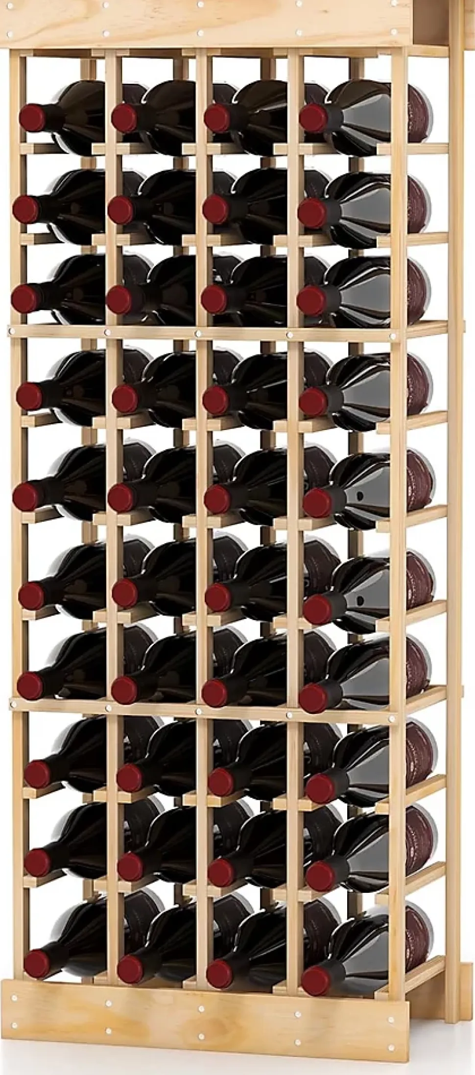 Etagere a Bouteille avec 10 Etages et 40 Emplacements pour Bouteilles Materiaux en Pin Massif Stockage a l Horizontal