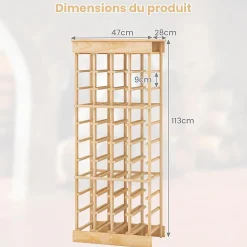 Etagere a Bouteille avec 10 Etages et 40 Emplacements pour Bouteilles Materiaux en Pin Massif Stockage a l Horizontal
